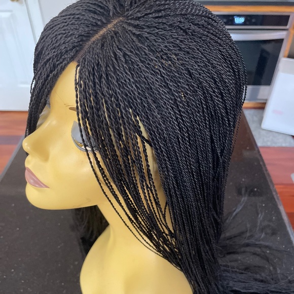 30 inch Hand Braided Micro Twist Lace Front Braided Wig in Black  READY TO SHIP - Picture 9 of 14